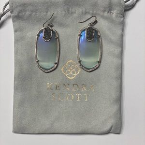 Kendra Scott Danielle Iridescent Slate Cat Eye Stone with Platinum Drusy Stone